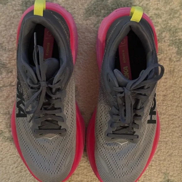 Hoka Women's Gray and Pink Running Shoes Hoka - Picture 3 of 10